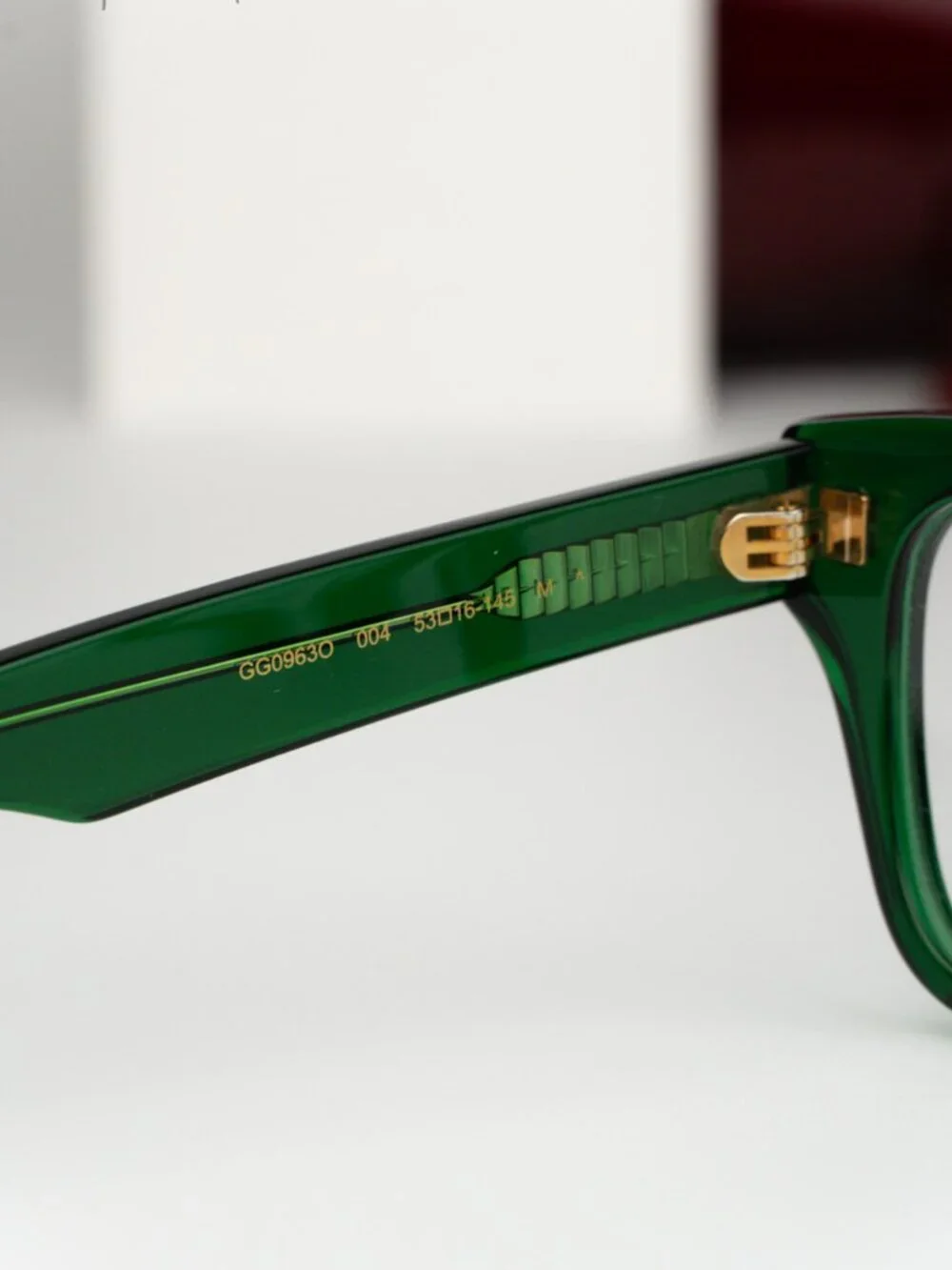 Gucci Men Eyeglasses Transparent Green Demo Square GG0963O 004 NEW AUTHENTIC